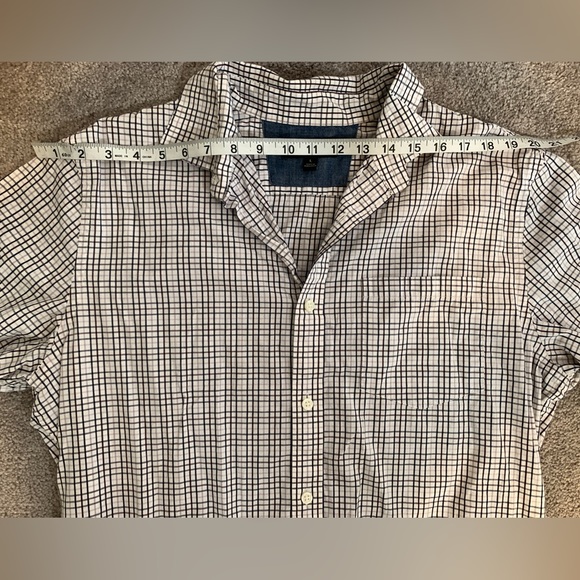 Banana Republic Stretch Soft Wash Slim Fit Casual Shirt Size L Earth Tone Grid - Picture 5 of 9